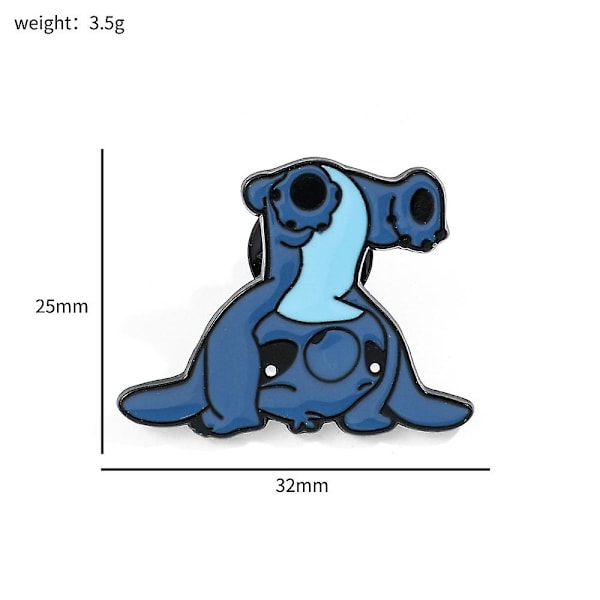 7 st Cartoon Stitch Brosch Pins Badge Pin För Ryggsäckar Kläder Jackor Mössor Dekoration Söta Gåvor 7Pcs