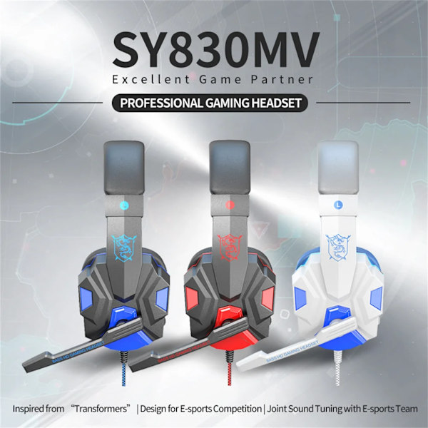Gaming headset för PC/PS4 blå blå blue