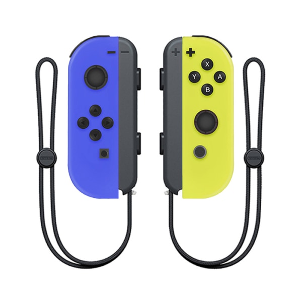 NS-bryter venstre og høyre håndtak joycon håndtak bryter bluetooth håndtak med fjernvekkelse og håndstropp Electric blue and yellow