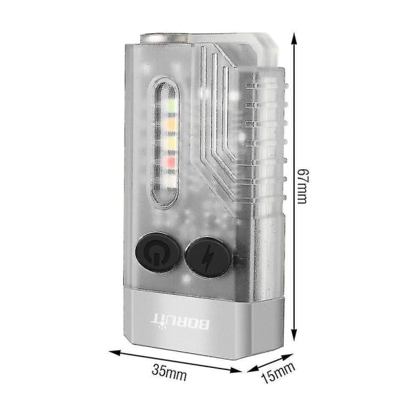Boruit V10 LED nøkkelring EDC lommelykt USB oppladbar magnetisk lommelykt arbeidslys-g