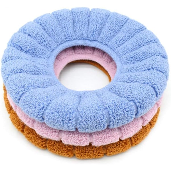 Mjuka, tjockare och varmare stretchbara tvättbara toalettsitsöverdrag, 3-pack