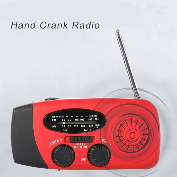 Handvevradio, Handvevradio AM/FM NOAA 3 Laddningsmetoder 1200mAh Powerbank Nödväderradio