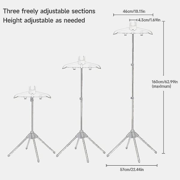 HK Steamer Stand - Fällbar Teleskopisk Klädångare Hållare, Hängare för ångande kläder, ångställ för kläder -bp Zy Gray