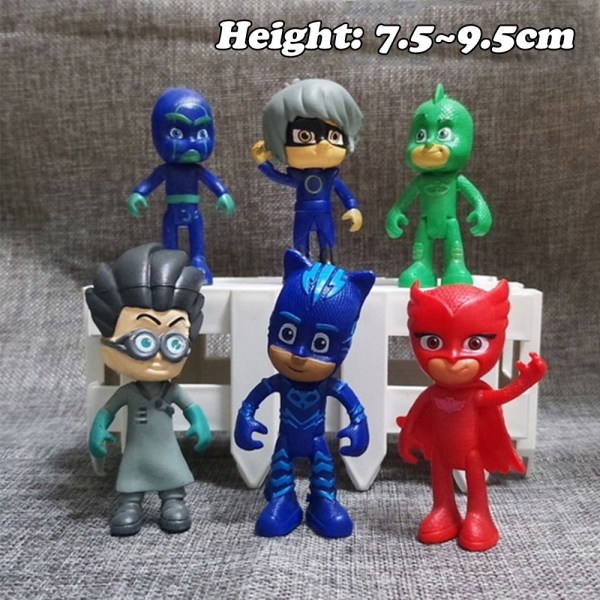 6 stk./sæt PJ Masks karakterfigurer legetøj W