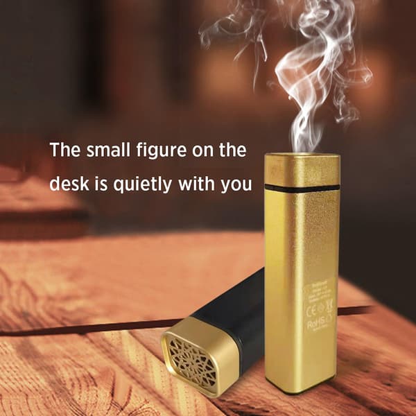USB Røgelse Brænder Bærbar Elektrisk Bakhoor Aroma Diffuser - Gylden