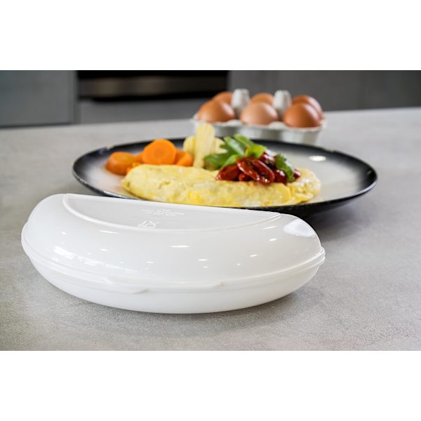 Mikrobølgeovn Omelet Maker, Æg Maker, Nem at Rengøre Plastik, Hvid