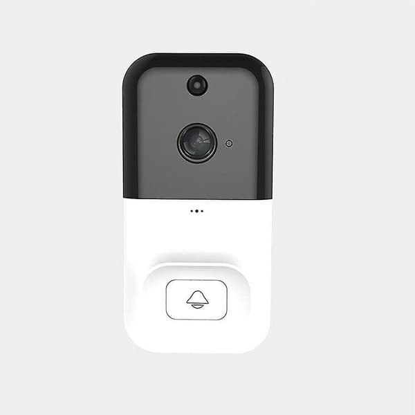 Trådlös smart WiFi dörrklocka kamera telefon video dörr visuell ring dörrklocka intercom (vit)