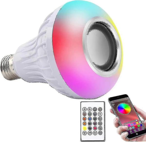 7 farger LED smartpære Smart LED-lys Bluetooth musikklyspære E27 Wir