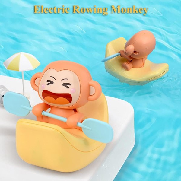 Monkey Banana Boat Badelegetøj, Sjov Elektrisk Ro-Båd Badekar Legetøj Abe