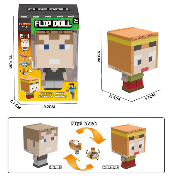 Minecraft Flip Figur | Dobbeltsidig Leketøy*Vindusboks-2* Window Box-2