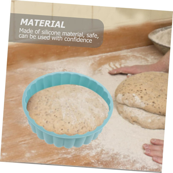 Silikone Kageform 20cm Rund 8 Tommer Bageform Non-Stick Fleksibel Blå