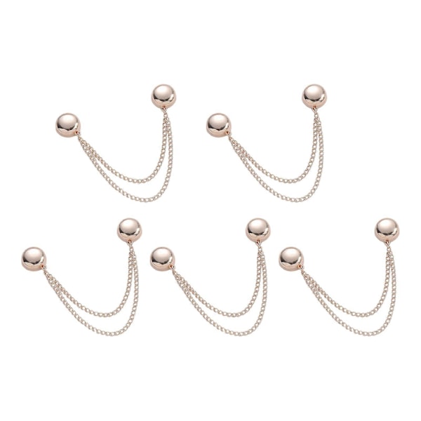5 stk. Magnetiske Clips til Bukser, Magnetiske Spænder med Kæde, Multifunktionelle Tøjlukninger, Magnetiske Pins til Sjal, Cardigan, Manchet, Kant Rose Gold