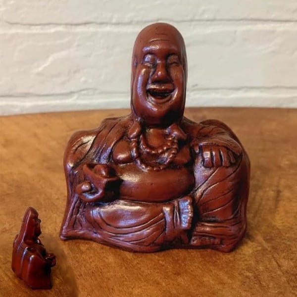 Buddha Flip | Oväntad rygg, Buddha-prydnad, långfingerskrattande Buddha-staty, Glad Buddha-staty för heminredning, unik present