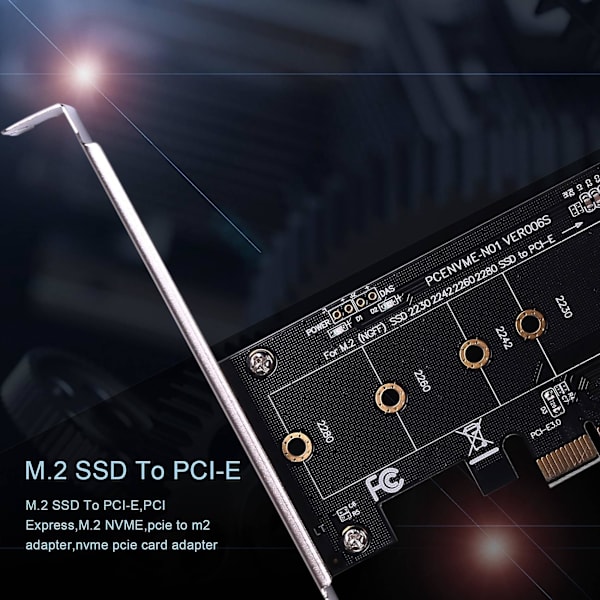 Kort PCIe till M.2 Adapter PCI 3.0 X1 till NVMe SSD M.2 PCIe Raiser Adapter Stöd 2230 2242 2260 2280