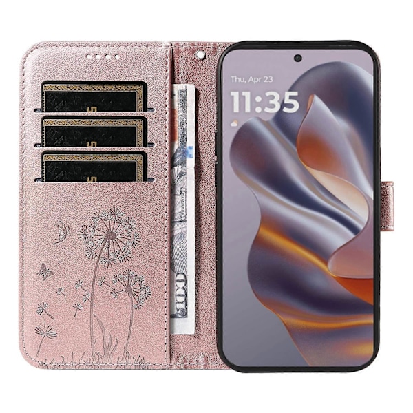 Læderetui med pung til Motorola Edge 50 Neo 5G/S50 5G/ThinkPhone 25 5G, telefoncover med mælkebøttemotiv D[qb] Multicolor Style D