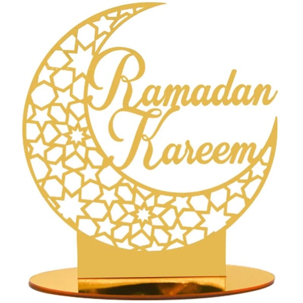 EID Mubarak -replika, kultainen akryylipöydän koriste Ramadan LED-valoilla, muslimi sisustus, Ramadan sisustus