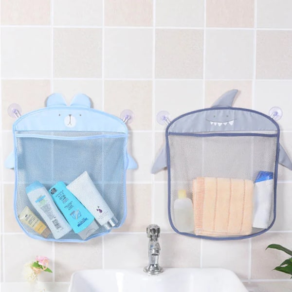 Baby Badrum Mesh Väska Sugkopp Design Sugkorg Tecknad Djur För Barn Badleksaker Barn Kläder Sandleksaker Förvaring Nätväska