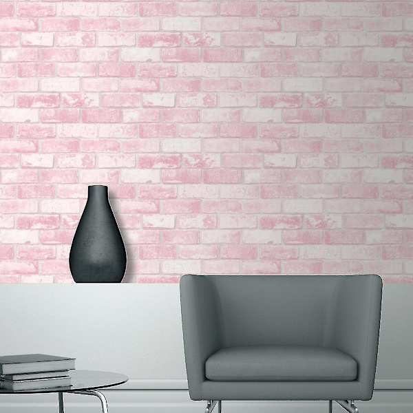 Glitter Brick -tapetti, vaaleanpunainen, Debona 9806