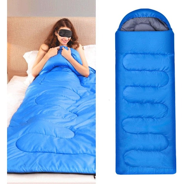 1 st Sovsäck för Vuxna, Enkelsängs Sovsäck för 3 Säsonger Lätt Camping Vandring Blue