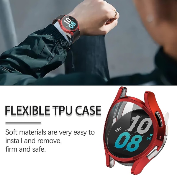 För Samsung Galaxy Watch 6 44mm Case, 2 i 1 Design Full Cover Galaxy Watch 6 44mm(2023) Tpu Cover Skärmskydd För Samsung Smart Watch 6 44mm