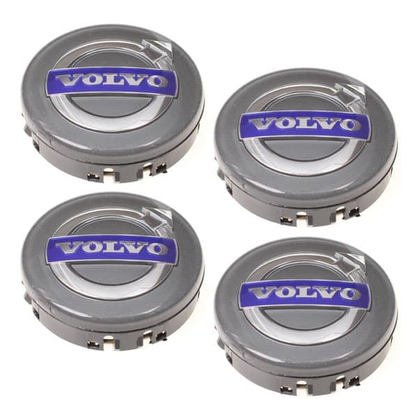 Volvo 02- 64MM 4-pack Navkapslar Volvo Silver one size