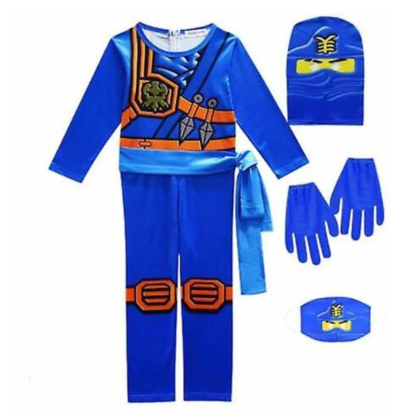 Børns Anime Phantom Cosplay Kostume Hættetrøje Tøj Ninja Super 130cm Blå Blue 140 cm