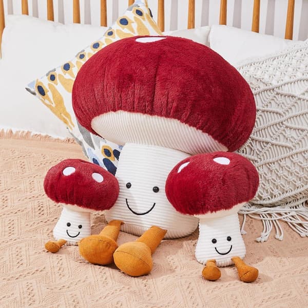 Plush sopp, søt sopp bamse, utstoppede dyr, puter, hjemmedekor, gave til barn, rød sopp pute, plusj, 10,2 tommer