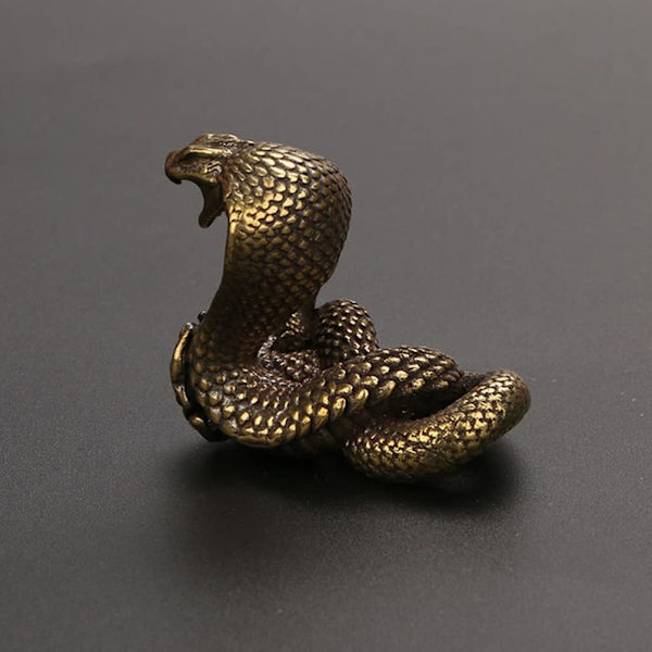 Kobber Slange Statue Kobber Cobra Statue Cobra Skulptur Slange Statue Falsk Slange Dekoration Skrivebord Statue Hjemmekontor Dekorationer
