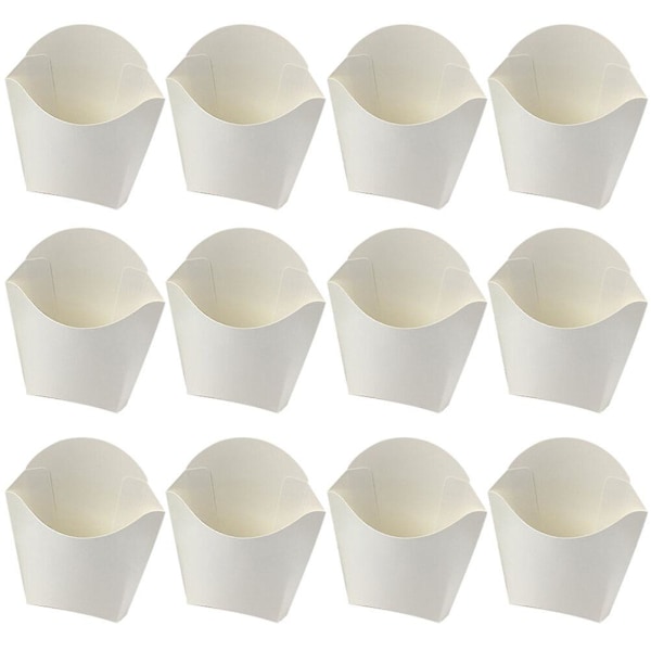 50 stk Popcornbeholder Popcornbehandlerboks Individuell Charcuteriekopp Pommes friteskopp Hvit 11X10X5C Hvit 11X10X5CM 11X10X5CM White