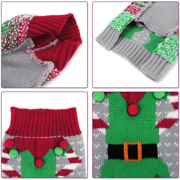 Lemmikkien fleece-paita koiralle, helppo pukea ja riisua, joulupukki-vaatteet (L) l