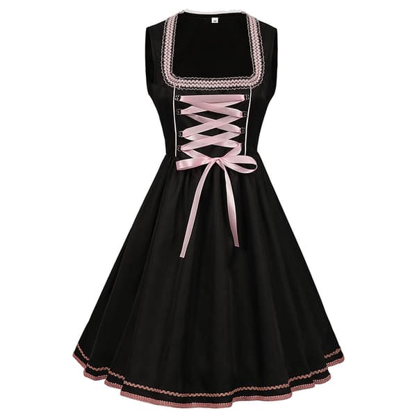 Oktoberfest Dirndl Kjole til Kvinder, Bayersk Ølpige Kostume til Halloweenfest og Cosplay M