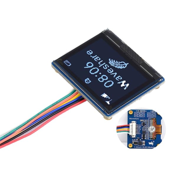 Multifunktionella 1,32 tums OLED-moduler 128x96 Upplösning Display med 4-tråds SPI och I2C-gränssnitt för Ardui/Raspberry/STM32[qb]