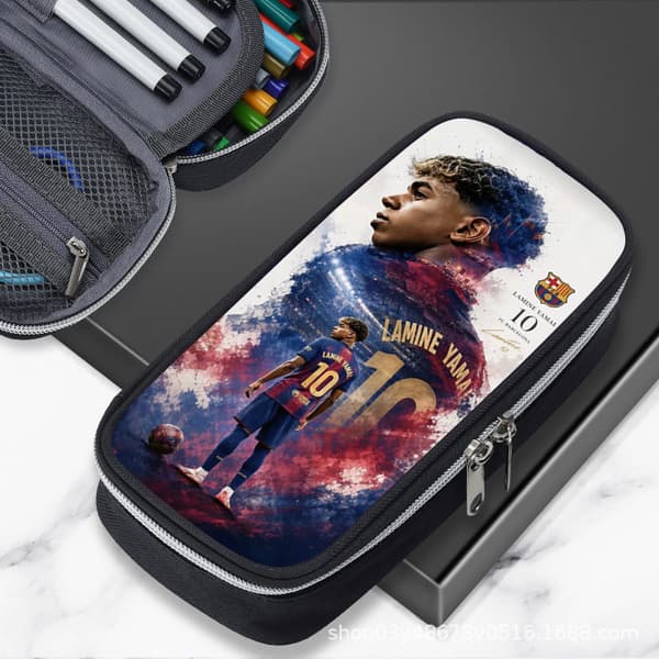 2026 Fotboll Ronaldo Straff, Messi Haaland, Mbappe Straff, Stor Kapacitet (J){BT} pencil case