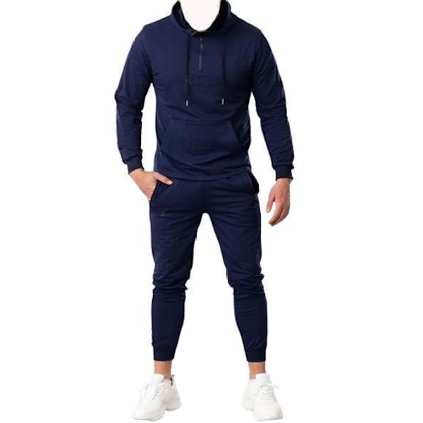 Mix & Match Hoodie og Joggebukse Slim Fit Marineblå XL MarineBlue xxl