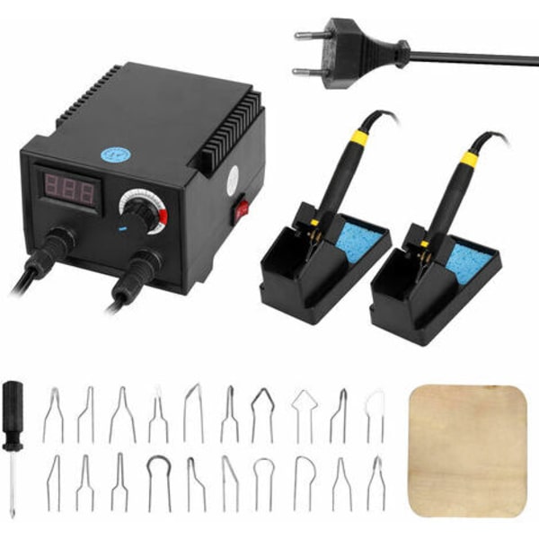100W Elektrisk Tre Gourd Pyrografi Maskin Digital Display Graverer med 20T Varmepenner
