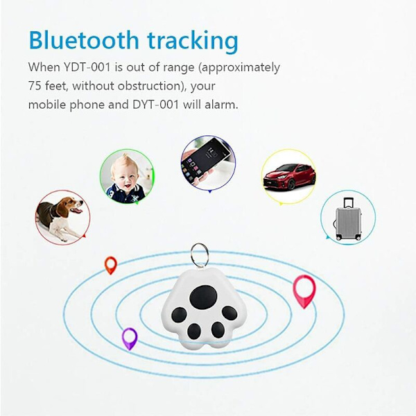 1 st GPS-tracker, bärbar Bluetooth Smart Anti-Lost trådlös enhet Finder-Röd