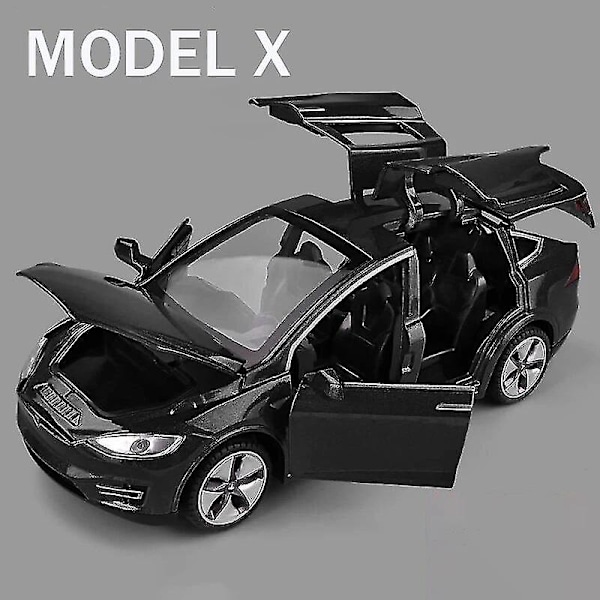 1:32 Tesla Model X Model 3 Model S Model Y Legering Bilmodel Diecasts Legetøjsbil Lyd Og Lys Børnelegetøj Til Børn Gaver Drengelegetøj Model X Black