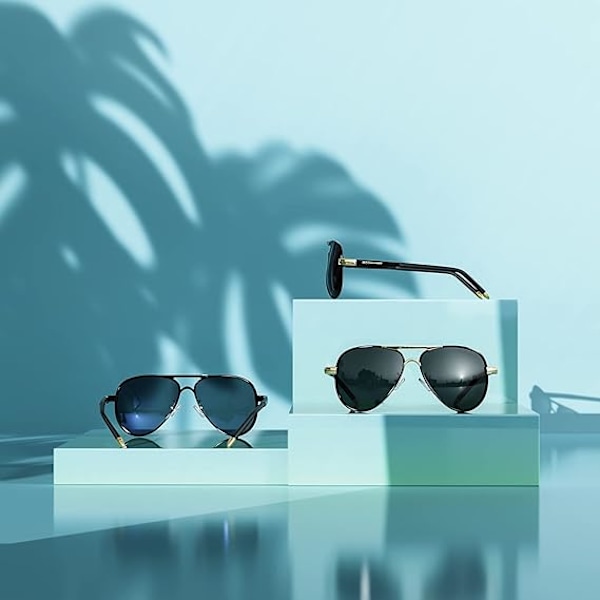 Polarisoidut Aviator-aurinkolasit Miehille ja Naisille Metalli Flat Top Aurinkolasit