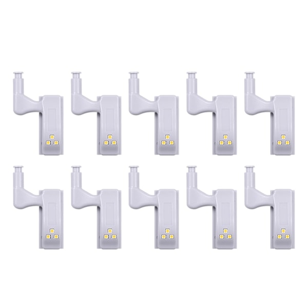 10 st LED-sensor gångjärnslampa för köksskåp, garderob, varmvit - WELLNGS Varmvit Warm white 10pcs