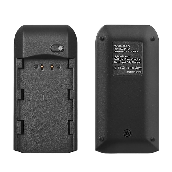 Np-fv5 batterioplader med LED-indikatorlys + 2 stk. Np-fv5 Plus batterier 3.7v 1000mah med USB-ladekabel