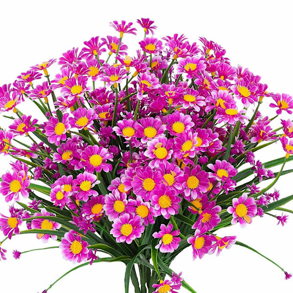 Pcs Konstgjorda Daisy Blommor Utomhus Falska Blommor Dekoration Konstgjorda Växter Utomhus Grönska Buskar Blomma, Fushia Fuschia