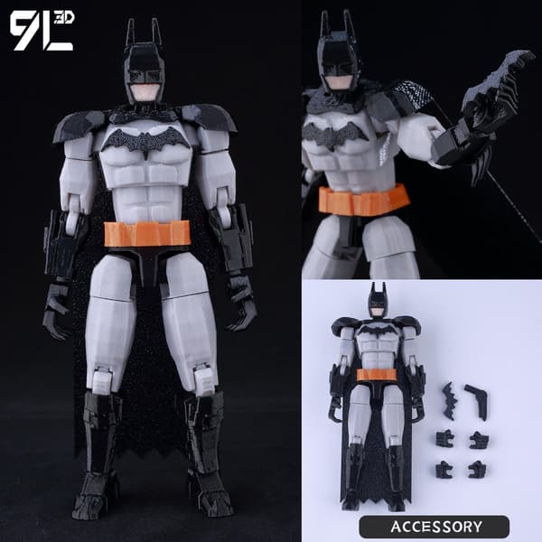 9L3D Superman Invincible Boy Batman Actionfigur LUCKY13 Multi-Jointed Poseable T13 Titan13 Hero Model Dummy13 Samlarleksaker（BT） Batman