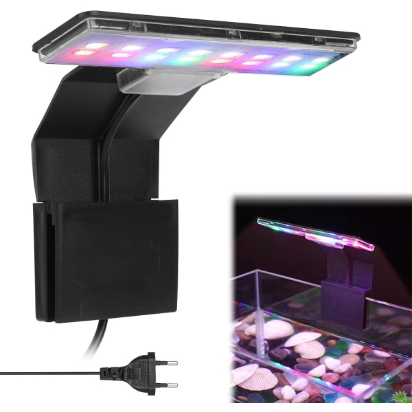 Akvarielampe (sort), Clip på akvarielampe 3 farver LED-belysning Akvarielampe Akvarielys 220