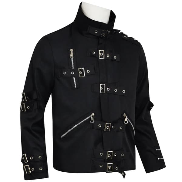 Mænd Sort Slim Fit Bad Era Tour Jakke Kostume Efterligning Outfit til Stjerneperformer jacket S