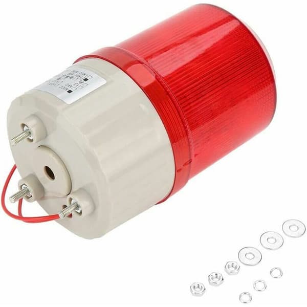Roterende advarselslampe med LED-blitz 220V 2A Rød Nødsystem (8 8 15cm)