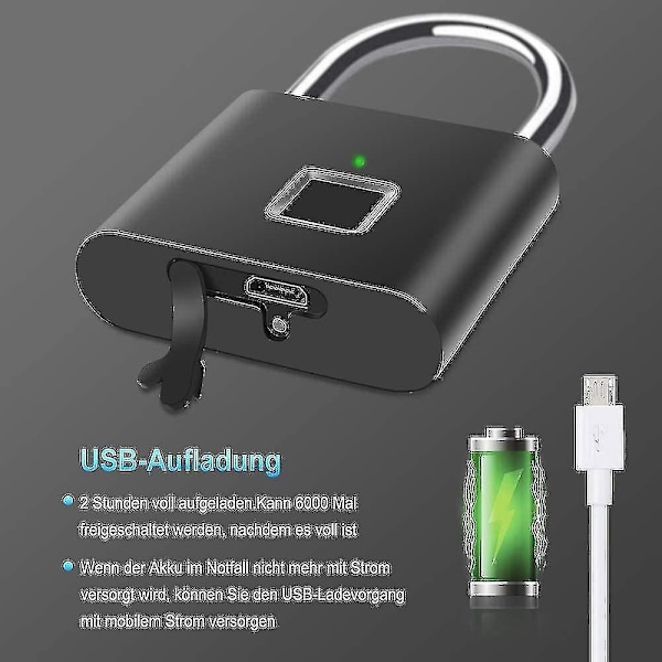Fingerprint lås Smart Fingerprint lås, usb opladningslås