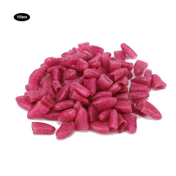100 st Hundens Mjuka PVC-Nagelskydd Tassnagelskydd Wraps Grooming Supplies (Kristallrosa XL)