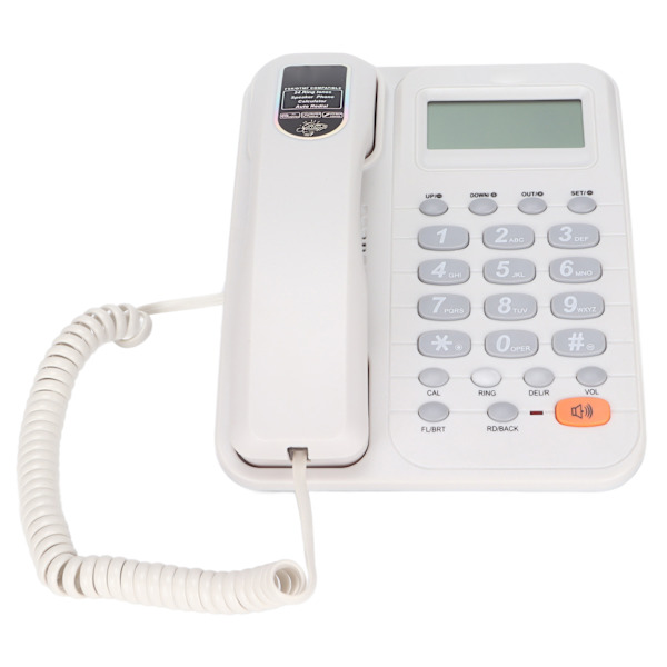 KXT2029CID Kontorstelefon Kontor Hotell Hem Fasttelefon Fasttelefon Stöd Gratis Batteri Förlängningsgränssnitt (Vit)