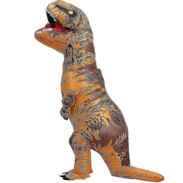 Barn Vuxen Dinosaurie Uppblåsbar Cosplay Kostymer T-rex Anime Cartoon Festklänning Kostymer Halloween Kost orange