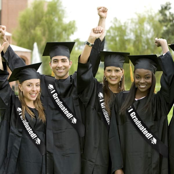 Kandidat Cap Student Cap Sort Hat og Kandidat Sjal til College